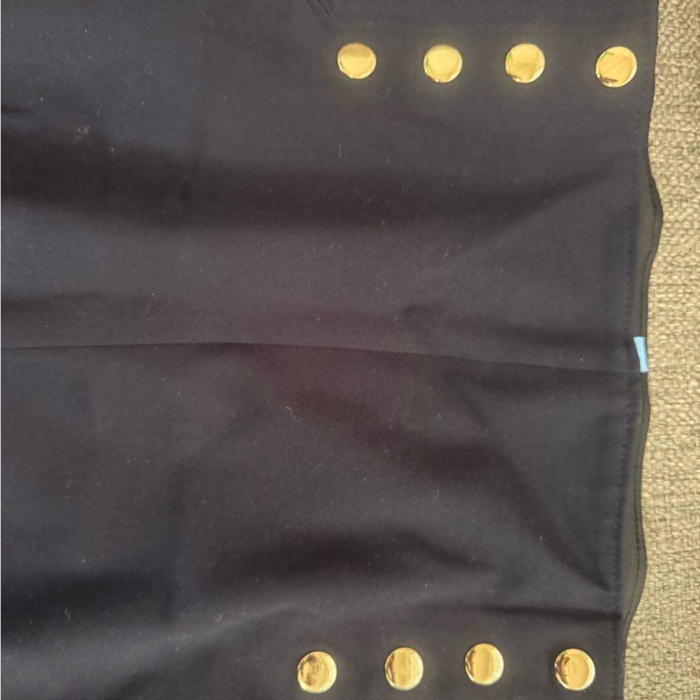Ann Taylor Black Pencil Skirt with Gold Buttons
